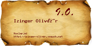 Izinger Olivér névjegykártya