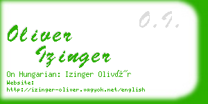 oliver izinger business card